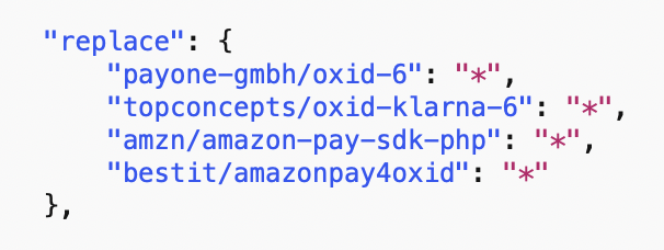 OXID Metapackage anpassen